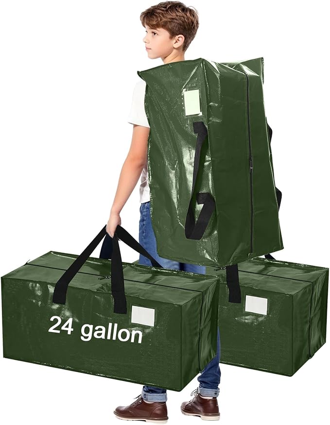 4 Pcs 24 Gallon Extra Large Moving Bags Heavy Duty Storage Bag with Strong Zipper Handle Foldable XXL Jumbo Storage Tote Packing Moving Box for College Dorm Travel Cloth Duffle (Green)