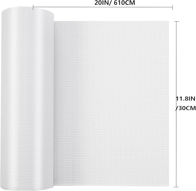 Shelf Liner, 11.8 Inches x 20 FEET Non-Slip Kitchen Cabinet Liner, Washable Oil-Proof Non-Adhesive Contact Paper for Drawer, Cabinet, Shelves, Cupboard, Refrigerator, Storage, Desks, Countertop