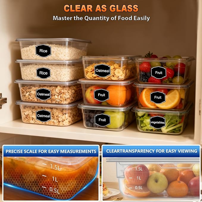 RVGMBO 1/4 Size 2.5 Inch Commercial Food Pan with Lids-[NSF Certified][Hot&Cold Resistant] 6PCS Clear Restaurant Food Storage Containers with Lids, Topping Salad Bar Container (BPA-Free)