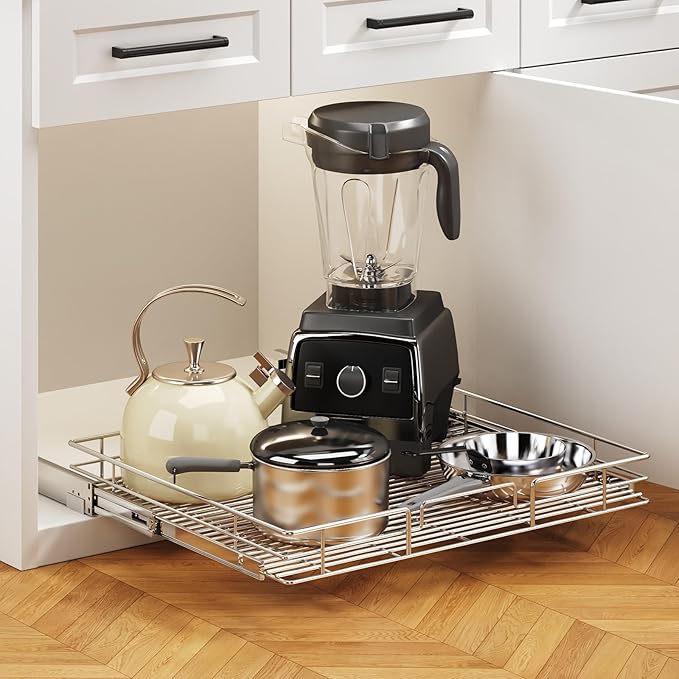 MODCART Pull Out Cabinet Organizer 25½" W x 21½" D, Heavy Duty Cabinet Pull Out Shelves, Slide Out Drawers Organization for Kitchen Cabinets Bathroom