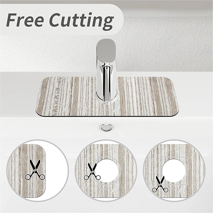 Kitchen Sink Splash Guard，Bohemian stripes Faucet Mat Sink Gadgets-Super Absorbent Fast Drying Mat Drip Catcher for Kitchen, Bathroom,Sink Mat, Dish Drying Mat, Bathroom(15" X 5.5" )