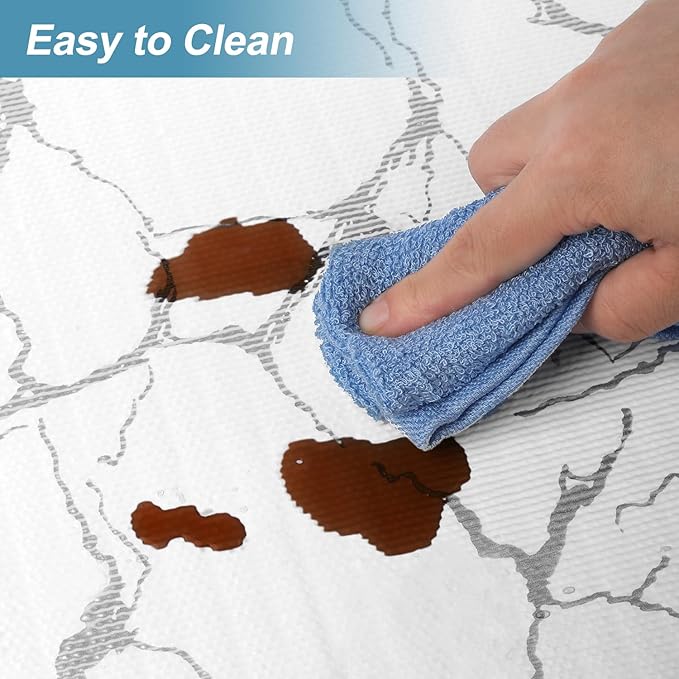 Drawer and Shelf Liner for Kitchen Cabinet, Non-Adhesive Cabinet Liner, Non-Slip Drawer Liner, Waterproof Cupboard Liners, Kitchen Shelf Liner Easy to Clean, Protect Dresser/Shelves/Table