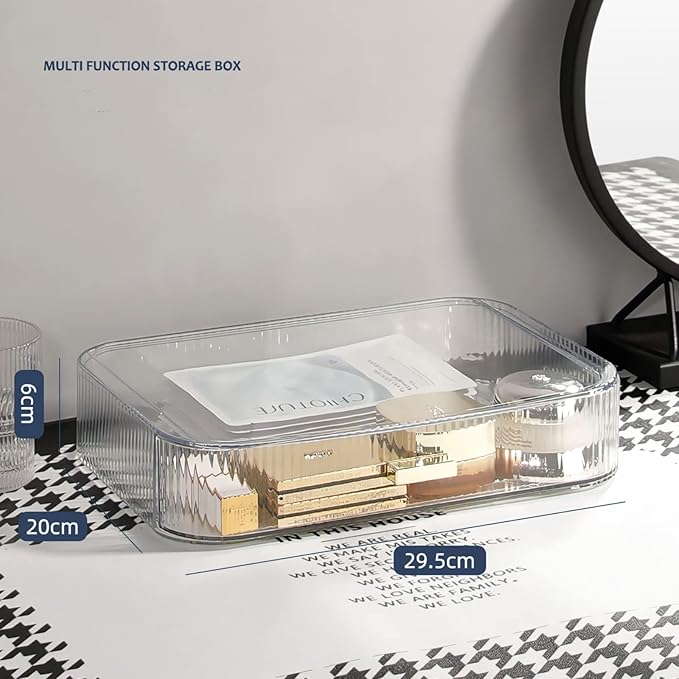 Decorcode Stackable Clear Plastic Organizer Drawer | Organize Eyeshadow Palettes, Cosmetics, and Beauty Supplies on a Vanity