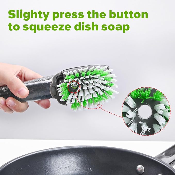 Dishwand Brush Refill, 8 Pack Dish Brush Refills Compatible with Scotch-Brite Dishwand, Dish Soap Brush for Dishes, Pans, Sink, Pots