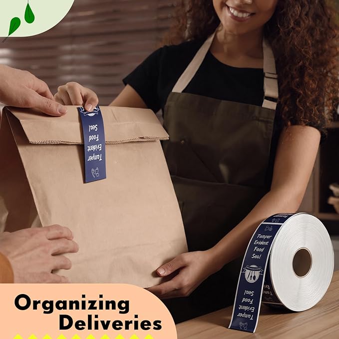 1000 Pieces Tamper Proof Stickers Safety Stickers for Food Delivery 1.5 x 6 Inches Tamper Seal Proof Tape Safe Labels Sealed for Freshness Drink Food Container Pizza Boxes(Blue)