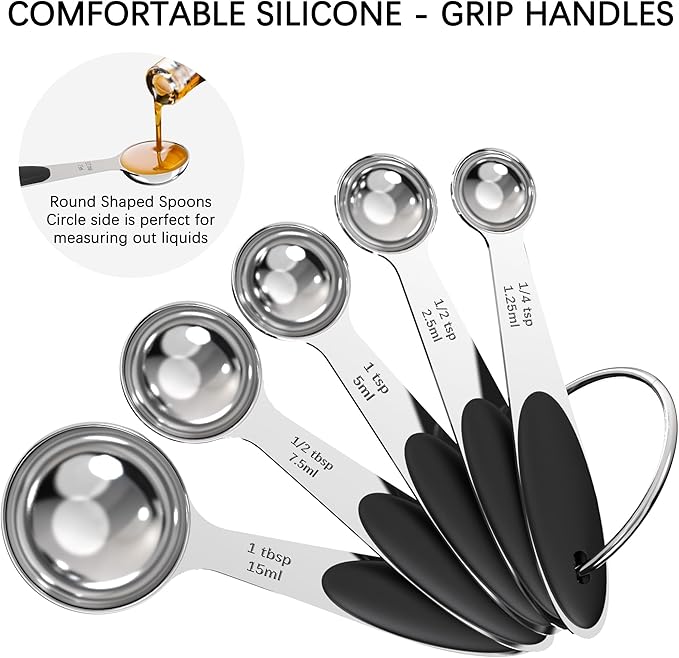 TILUCK Measuring Cups and Spoons Set, Stainless Steel, Kitchen Utensils for Cooking and Baking (9)