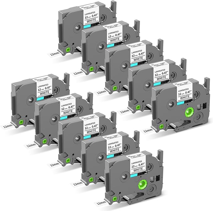 10 Pack Tze Tz Tape Replace for Brother PTouch Label Maker TZe-231 TZ-231 Compatible with Brother PTouch Label Maker PT-D210 PTH110 PTD220 PTD410 PTD600