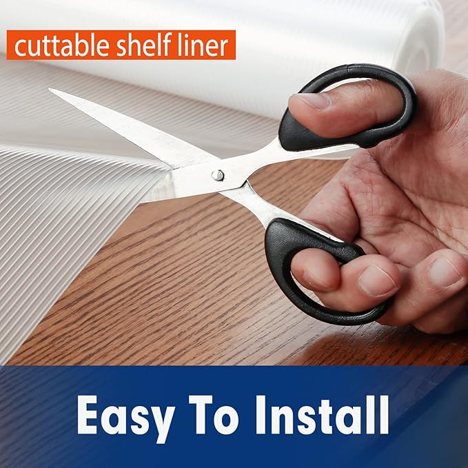 Shelf Liner, Drawer Liner, 17.7 Inches x 20 FT Cabinet Liner for Kitchen Cabinets Non-Adhesive Shelf Liners, Waterproof Shelf Paper with Non-Slip, Durable Liners, Clear