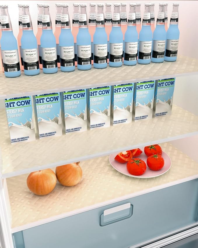 Shelf and Drawer Liner for Kitchen Cabinet, Non-Adhesive 18in x 240in Waterproof Contact Paper Refrigerator Liners Thickened Durable EVA Material Non Slip Mat for Dresser Cupboard Pantry Protector