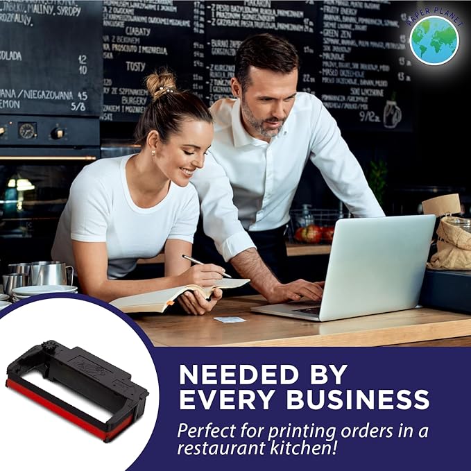 Red and Black Ink Printer Ribbons for Toast Kitchen Printer by Paper Planet | 12 Ribbons | TKP300 SNBC BTP-M300