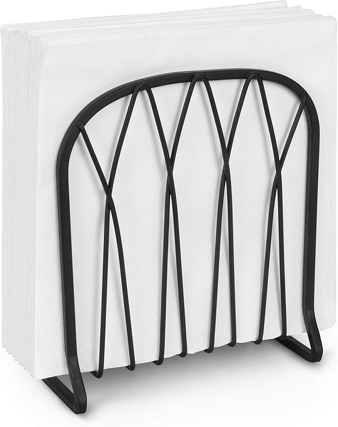 Spectrum Diversified Twist Dispenser, Vertical Classic Kitchen Tables & Countertops Dining Table & Kitchen Décor, Stylish Upright Napkin Holder, Black (92710)