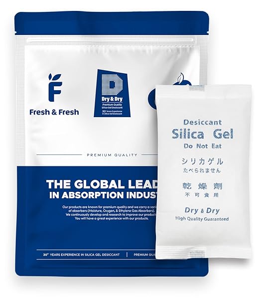 Dry & Dry 500 Gram [5 Packets] Silica Gel Packets Desiccants, Silica Packets - Rechargeable Silica Gel Packs, Desiccants Packets, Silica Gel
