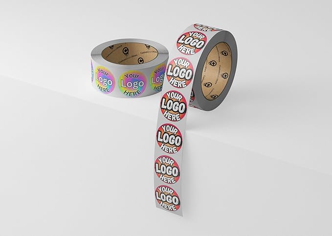 Build Your Own Stickers - Any Design + Logo - Personalize Business - 50+ Roll - Multi Shapes, Sizes, Backgrounds, Text - Gloss/Matte Labels (2 inch Circle)