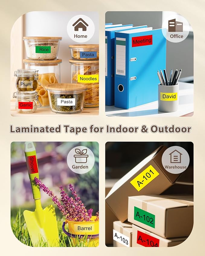 24mm 0.94 Laminated TZ Tape Clear/White/Red/Blue/Yellow/Green Compatible with Brother P Touch Label Tape 1" TZe-251 151 451 551 651 751 for PTouch D600 E500 P700 P710BT D410 D460BT D610BT, 6-Pack