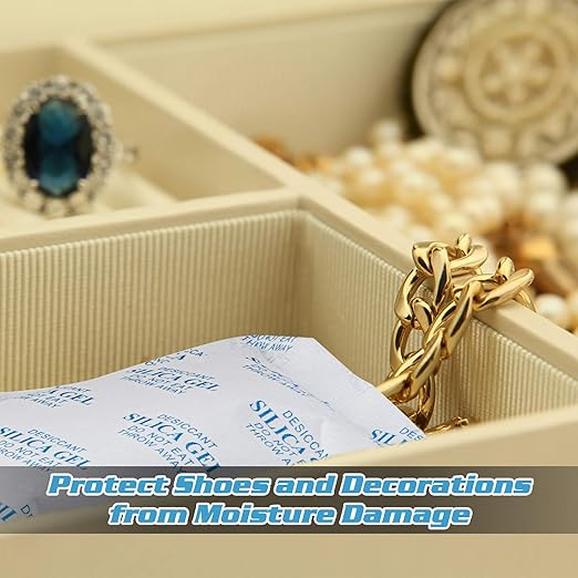SurpOxyLoc 100 Gram(10Packs) Food Grade Silica Gel Packs Dessicant Packets for Moisture Control,Cobalt Chloride Free Moisture Absorbers for Food Storage