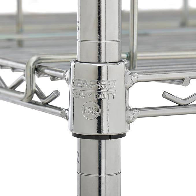 Commercial 24" x 24" Chrome Wire Shelf Kit with 8 Wire Can Racks (28W-670)