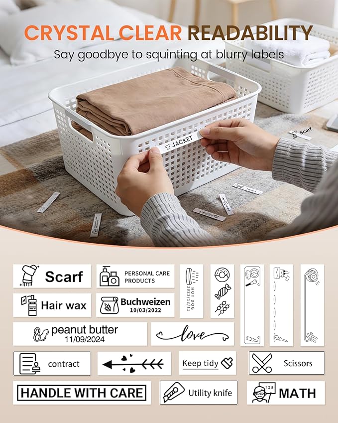 Replacement for Brother P Touch Label Tape TZe-231 TZe231 TZe TZ 12mm 0.47 Laminated White Label Maker Tape for Brother PT-D210, PT-D220, PT-H110, PT-D400, PT-D410, PT-D600, 12mm x 8m, 4-Pack