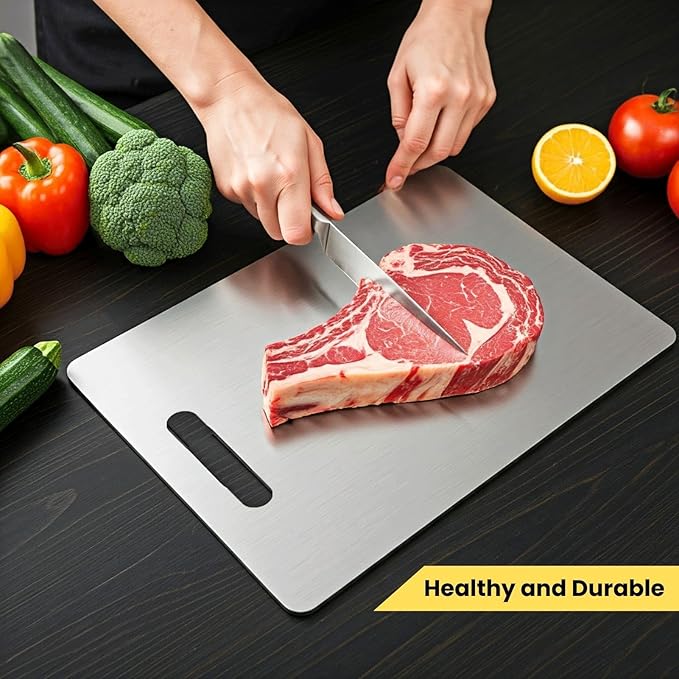 Titanium Cutting Board, 100% Pure Titanium Cutting Boards for Kitchen – Non Stick, Food-Grade, Hygiene & Durability Chopping Mat, Double Sided Chopping Board, Dishwasher Safe (13 x 9 Inch)