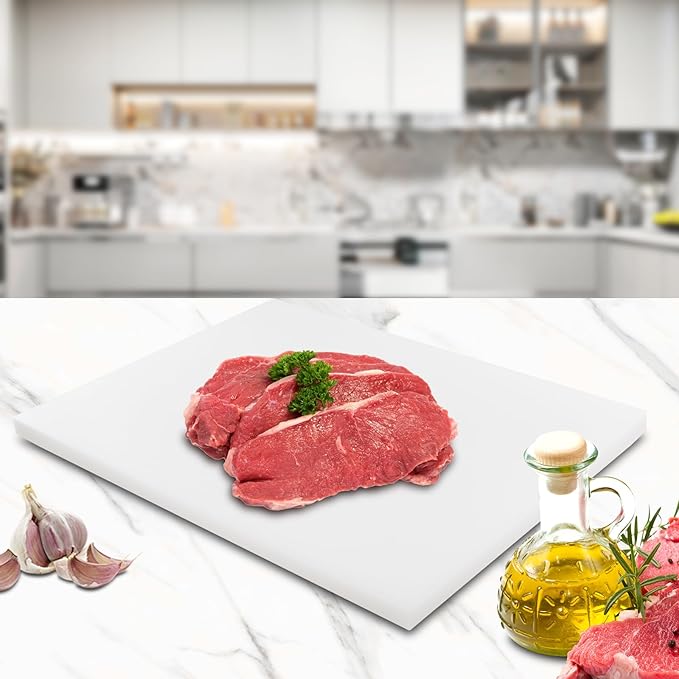 EASYROSE White Plastic Cutting Board Set of 3, 24 x 18 x 1 Inch Commercial Grade Chopping Board Large Cutting Boards for Kitchen - Dishwasher Safe, NSF Certified