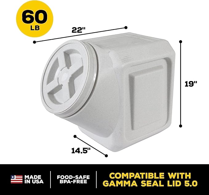 Gamma2 Vittles Vault Dog and Cat Food Storage Containers, Up To 60 Pounds Capacity, Made in USA