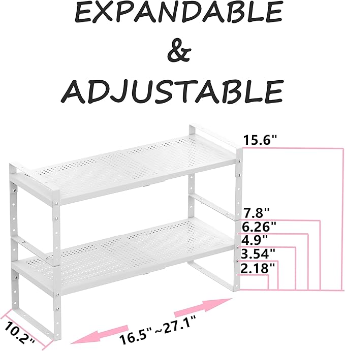 Multi-Functional Metal Shoe Rack, Space-Saving, Perfect for Entryway, Closet, Bathroom, etc. - Sturdy and Durable, High Weight Capacity（2PACKS/White/Large