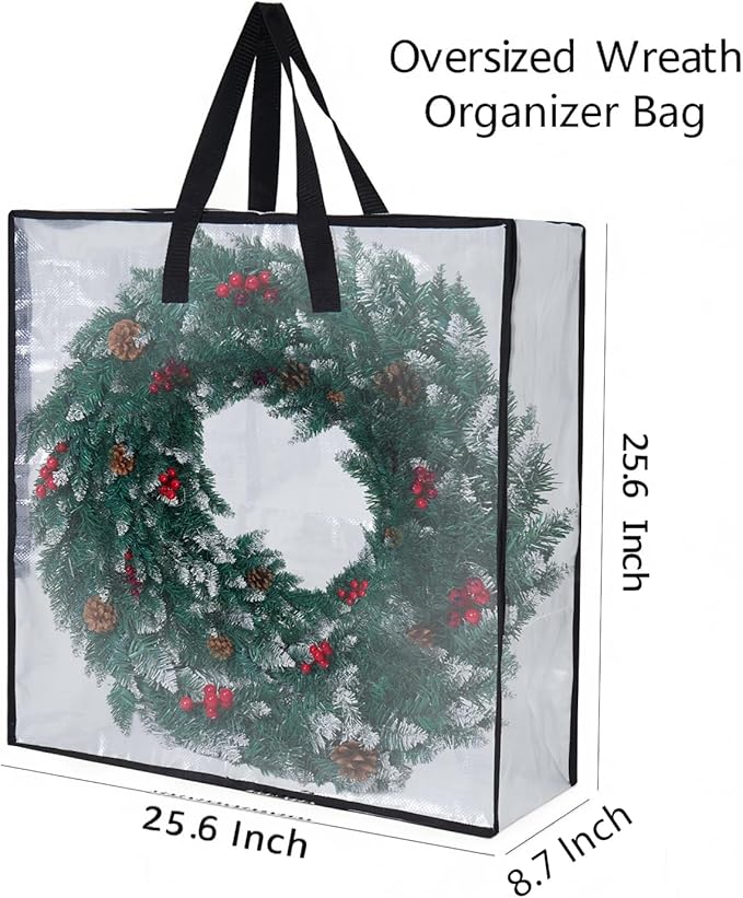 4-Pack Clear Heavy Duty Moving Bags and Storage Bags, 25 Gallon Large Moving Boxes Alternative for Wreath Storage Container, Under Bed Storage, Stadium Events, and College Moving Supplies