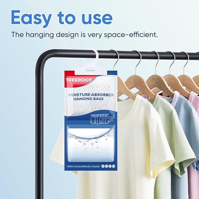 28 Pack Moisture Absorbers for Closet, 9.8OZ Hanging Closet Dehumidifier Bags, Hanging Humidity Absorber in Wardrobes, Kitchens and Bathrooms