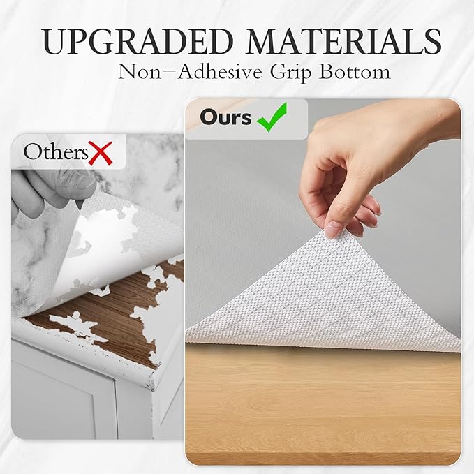 Beautysaid Shelf and Drawer Liner for Kitchen Cabinet, Non Adhesive Non Slip Shelf Paper Waterproof Washable Thickened for Dresser Pantry Shelve Bathroom Protector Liner(Light Grey,12 in x 30 FT)