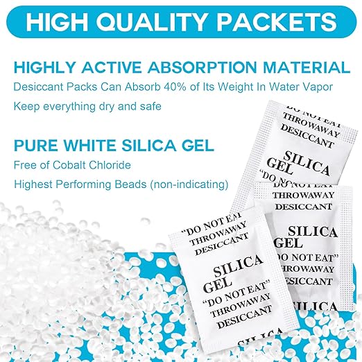 1000 Pcs 1 Gram Silica Gel Packets Desiccant Packs for Storage Moisture Absorbers Silica Gel Anti Humidity Transparent Food Grade Desiccant Packs for Electronics, Clothes Shoes