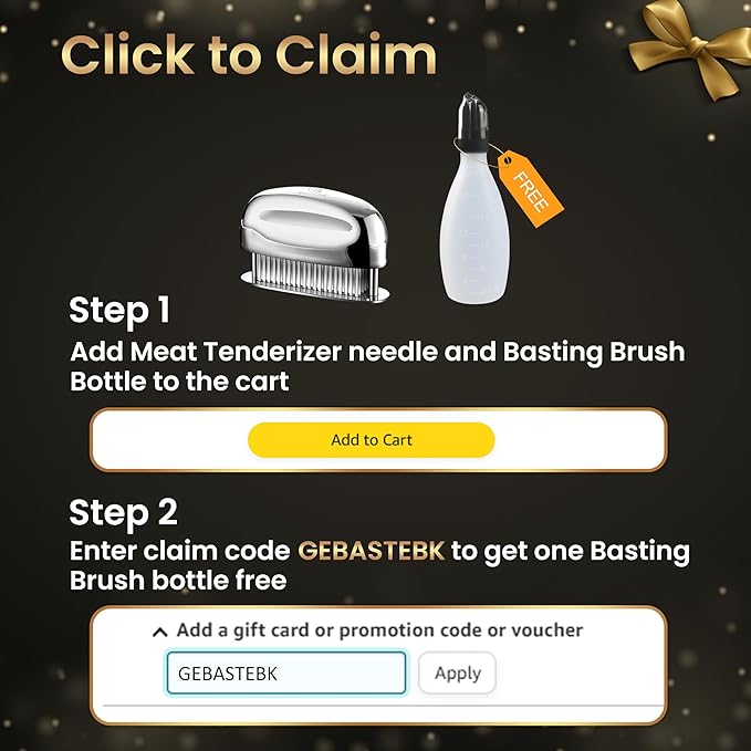 Meat Tenderizer Tool Ultra Sharp Needle Blades 100% Stainless Steel - Heavy Duty Kitchen Gadgets - Hand Held Meat Tenderizer Needle Tool - Cooking Gadgets for Tenderizing Chicken, Steak, Veal, BBQ