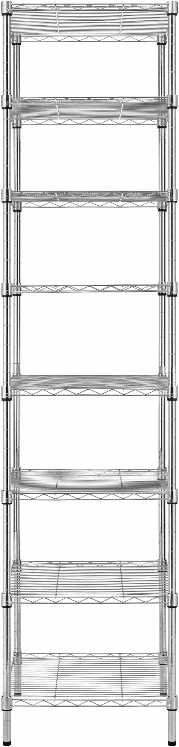 Finnhomy Heavy Duty 8 Tier Wire Shelving, 18x18x78.8 inches 8 Shelves Storage Rack with Thicken Steel Tube, Pantry Shelves for Storage, Adjustable Metal Shelving Unit, NSF Certified, Chrome