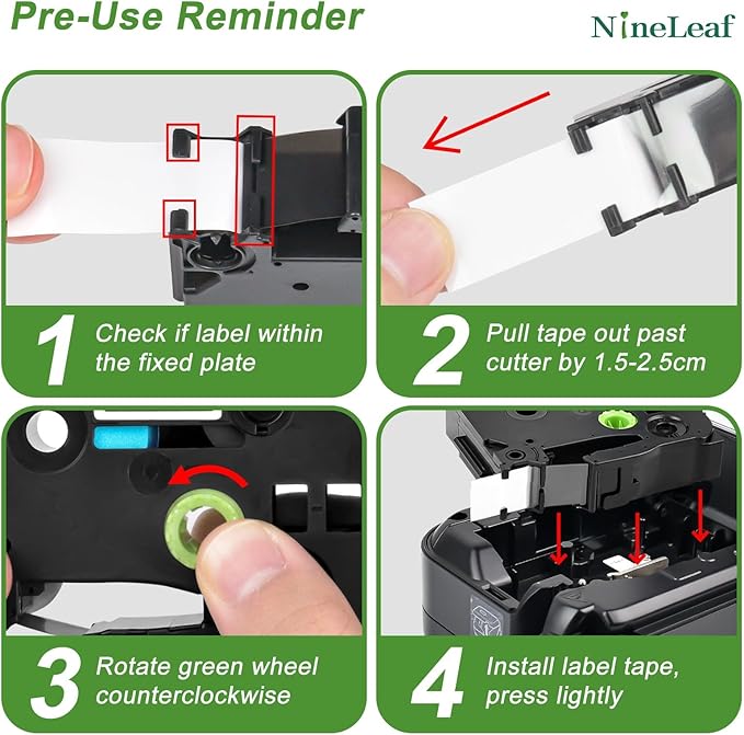 NineLeaf 10 Pack TZe-251 Label Maker Tape Compatible for Brother P-Touch Label Tape TZe251 24mm 0.94'' Laminated White TZ251 TZ-251 1'' TZe TZ for Ptouch PT-D600 D610BT P700 P710BT P900 E500