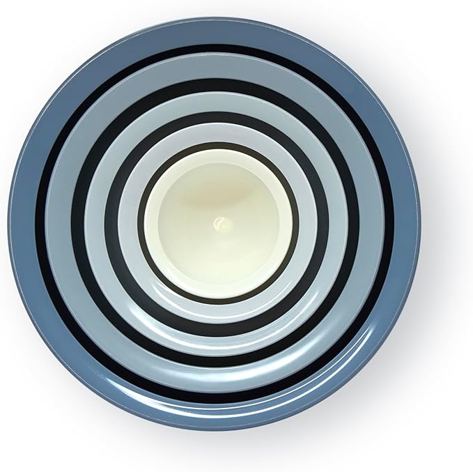 CaliBowl 5-Piece Non-Spill Plastic Mixing Bowl Set - Reusable Nesting Kitchen Bowls with Concave Inner Lip and Non-Slip Base - Ideal for Baking, Prepping, Cooking and Serving - Sky Blue
