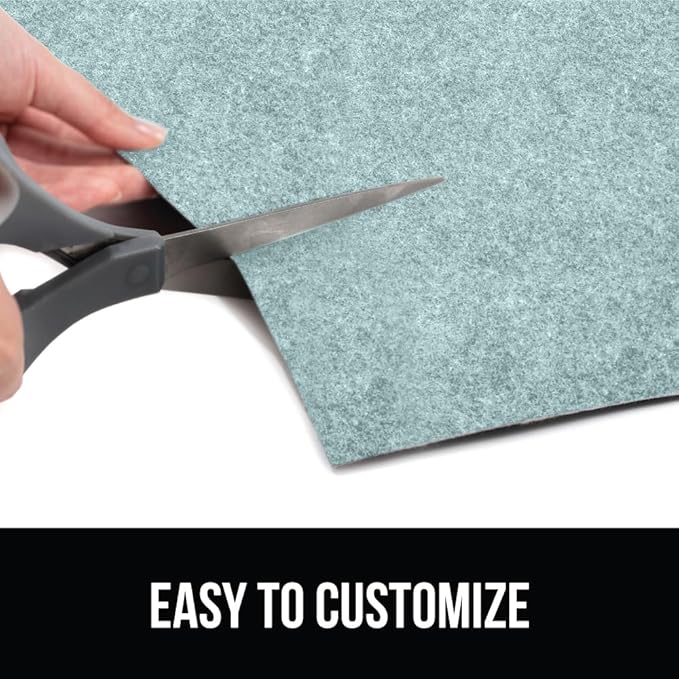 GORILLA GRIP LeakGuard Non-Adhesive Under Sink Mat for Kitchen Cabinet, 24x50, Waterproof Quick Dry Shelf Liner, Durable Absorbent Felt Mats for Bathroom Sinks, Cabinets, Dresser, Easy Trim, Spa Blue