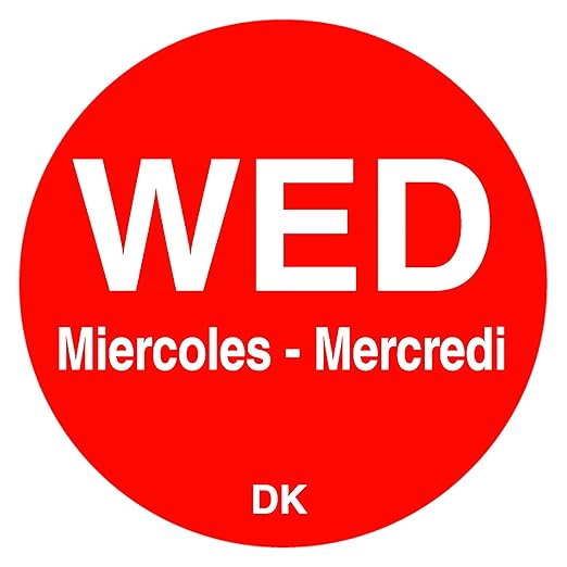 DayMark Safety Systems-IT1143923 Day of the Week 3/4" Circle Permanent Label, WED (Roll of 1,000)