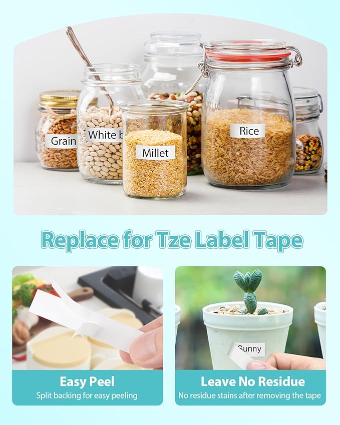 10-Pack Tze 12mm 0.47 Laminated White Tape Compatible for Brother TZe-231 Label Maker Tape TZ TZe 1/2" Tz-231 Black on White Refills TZE231 for P Touch PT-D220 D210 H110 H100 D200 D400 1280 D610BT