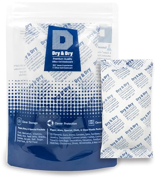 Dry & Dry 300 Gram [2 Packets] Silica Gel Packets Desiccants, Silica Packets - Rechargeable Silica Gel Packs, Desiccants Packets, Silica Gel