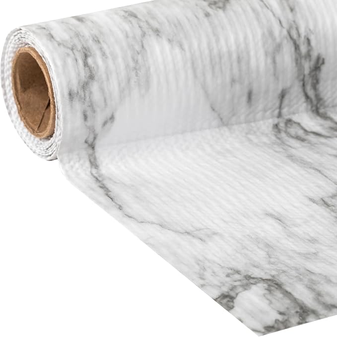 Duck Brand Smooth Top EasyLiner for Cabinets & Drawers - Easy to Install & Cut to Fit - Shelf Paper & Drawer Liner Non-Adhesive - Non Slip Shelf Liner - 20 Inch Width - 36 Total Feet - Grey Marble