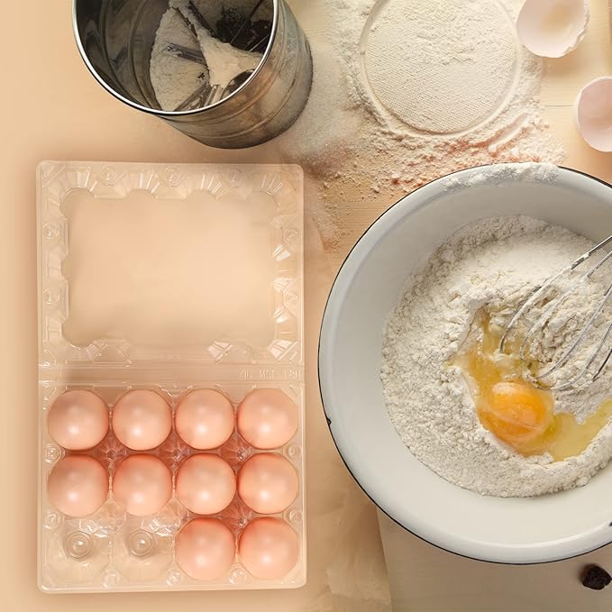 Zubebe 500 Pcs Plastic Egg Cartons Clear Egg Cartons Bulk Blank Tray for Chicken Farm Business Market Home Refrigerator Storage