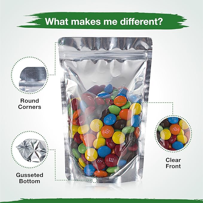 BELLE KR® 4x6 Mylar Bags Stand Up - Pack Of 1000-7.5mil Thick - Clear Mylar Bags with See Through Window for Freeze Dryer
