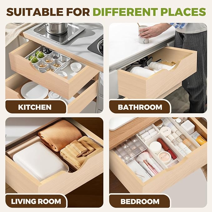 Pull Out Drawers for Cabinet 27" W x 23" D x 4.5" H Wood Slide Out Organizer and Storage Kitchen Cabinet Drawers Slide Out Shelves Pull Out Shelves in Kitchen Pantry Bathroom with Soft Close