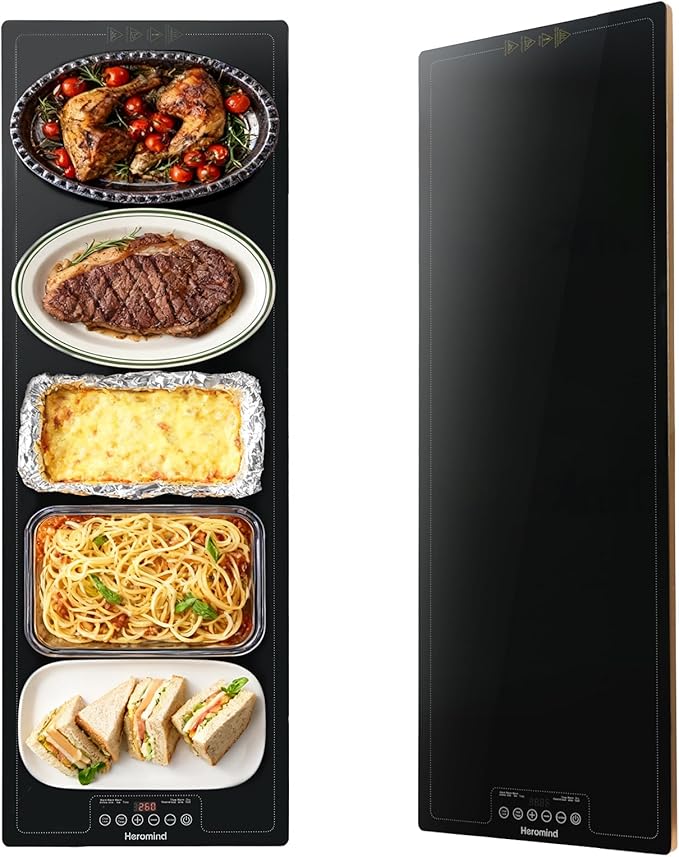 Electric Warming Tray,Extra Large Food Warming Mats with Temp-Settings & Timmer,Full Surface Heating Electric Food Warmer Mat Keep Food Warm at Buffet, Party, Sabbath, Daily Use (XXL(40 * 14"))