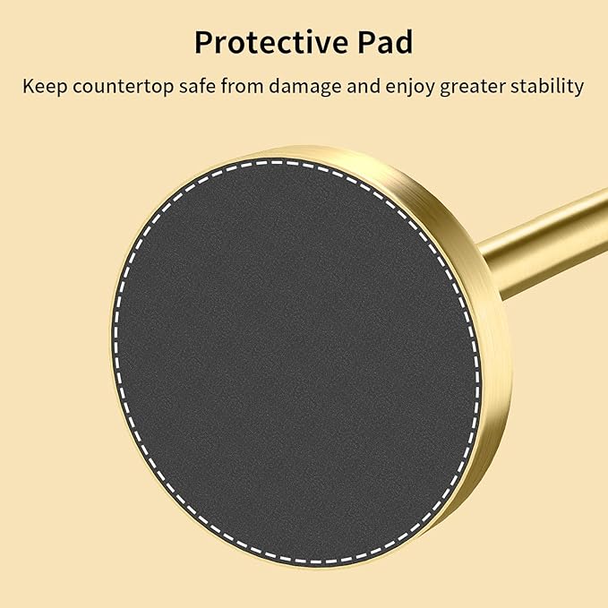 Paper Towel Holder Countertop, Paper Towel Holder with Weighted Base Non Slip, Standing Paper Towel Roll Holder for Kitchen Bathroom, Easy One-Handed Operation, Stainles Steel (Gold)