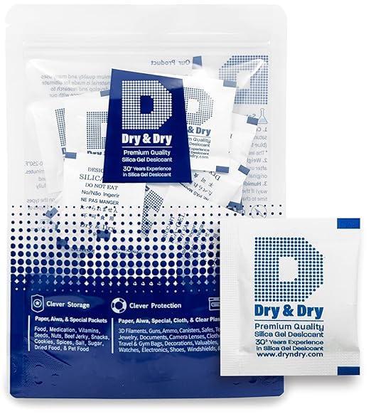 Dry & Dry 3 Gram [100 Packets] Silica Gel Packets Silica Gel Desiccants, Silica Gel Packs - Rechargeable (Food Safe) Silica Gel Packets, Silica Packets