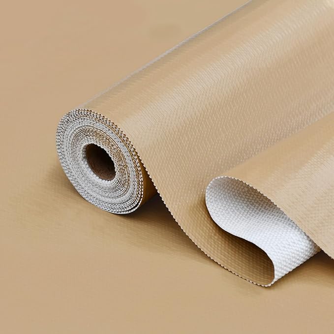 Drawer and Shelf Liner for Kitchen, Non-Slip Non-Adhesive Cabinet Liners for Cupboard, Dresser, Shelves, Tool Box, Pantry, Thickened Easy Install, Strong Grip, 17.5In x 20FT, Beige