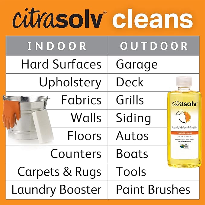 Citra Solv Concentrated Cleaner & Degreaser - Valencia Orange 32 Fl Oz, Effective, Versatile Cleaning Solution, Natural Ingredients, Biodegradable
