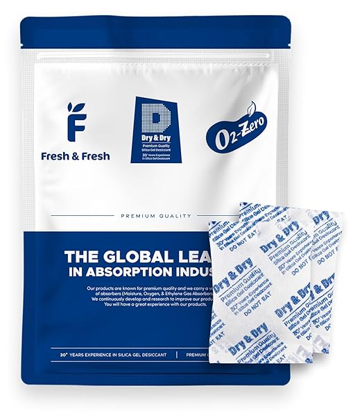 Dry & Dry 20 Gram [100 Packets] Silica Gel Packets Desiccants, Silica Packets - Rechargeable Silica Gel Packs, Moisture Absorbers, Desiccants Packets, Silica Gel