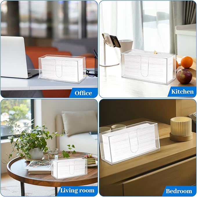 Wanmu Acrylic Countertop Paper Towel Dispenser, Clear Paper Towel Tray for Bathroom, Kitchen, Countertop, Guest Napkin Holder for Z-fold, C-fold, MultiFold Trifold Paper Towels