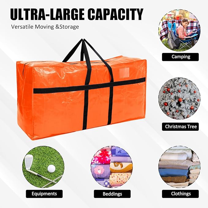 4 Pcs 66 Gallon Extra Large Moving Bags Heavy Duty Storage Bag with Strong Zipper Handle Foldable XXL Jumbo Storage Tote Packing Moving Box for College Dorm Travel Cloth Duffle (4 Colors)