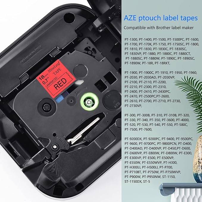 NineLeaf 10 Pack Black on Red Label Tape 3/4 inch 0.7'' Compatible for Brother TZ 441 TZ441 TZe 441 TZe441 use for P-Touch PT-D400 PT-D450 PT-D600 PT-P700 PT-P750W Printer